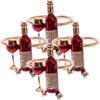 4Pcs Christmas Delicate Napkin Rings Decorative Serviette Buckles Red Wine Napkin Buckles Modern Ring Holder Serviette Metallic Adornment view 1