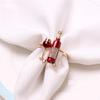 4Pcs Christmas Delicate Napkin Rings Decorative Serviette Buckles Red Wine Napkin Buckles Modern Ring Holder Serviette Metallic Adornment view 2
