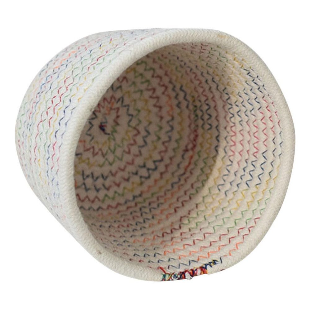 Alipis Small Cotton Rope Weaving Basket Woven Storage for Toys Snacks Sundries Decorative Desktop Organizer Compact Stylish Home Storage