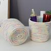 Alipis Small Cotton Rope Weaving Basket Woven Storage for Toys Snacks Sundries Decorative Desktop Organizer Compact Stylish Home Storage view 2