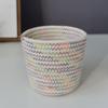 Alipis Small Cotton Rope Weaving Basket Woven Storage for Toys Snacks Sundries Decorative Desktop Organizer Compact Stylish Home Storage view 3