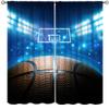 3D Basketball Curtains, Sports Theme Court Arena Stadium Stadium Teenage Boys Bedroom Decoration Game Match Living Room Curtains,72X63 Inch view 1