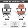 Christmas Office Chair Cover Stretchable Computer Chair Seat Cover Backrest Slipcovers, Red Xmsa Forest Tree Cartoon Winter Snowflake Stretchable Rotating Desk Chair Seat Cushion Split Protectors view 2