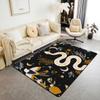 Erosebridal Snake Area Rug 3x5, Sun and Moon Living Room Rugs Non Shedding, Moth Sugar Skull Carpet for Kids Boys Girls Bedroom, Galaxy Starry Sky Butterfly Animal Decorative Washable Rug, Black view 1