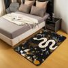 Erosebridal Snake Area Rug 3x5, Sun and Moon Living Room Rugs Non Shedding, Moth Sugar Skull Carpet for Kids Boys Girls Bedroom, Galaxy Starry Sky Butterfly Animal Decorative Washable Rug, Black view 3