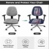 YOKOU Computer Office Chair Cover,Hockey Sport Theme American Flag Blue Washable Removable Rotating Boss Chair Slipcovers Soft Desk Chair Cover 1pcs view 3