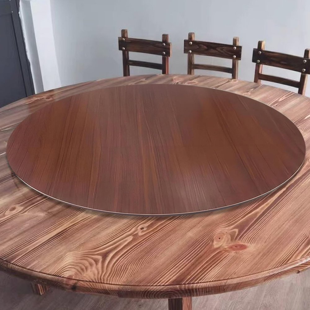 Lazy Susan Round Rotating Serving Plate For Dining Table, 360Smooth Rotation Silent Wooden Tabletop Turntable,  20 24 28 32 36 39 Inch Rotating Serving Tray