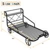 RIDFY Twin Car Bed with 4 Wheels/Guardrails/Storage Shelf for Kids Teens Boys Girls, Metal Platform Bed Frame, Mattress Foundation Camas, Noise Free, No Box Spring Needed (Black) view 2