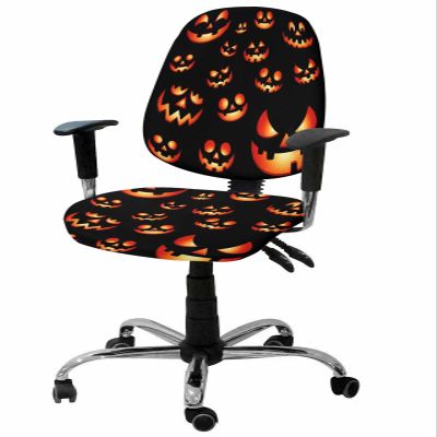 Gsypo Computer Office Chair Cover, Halloween Pumpkin Horriable Split Stretchable Chair Seat Covers, Polyester Removable Washable Universal Desk Rotating Chair Slipcover Protector