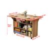 Folding Dining Table Versatile Dinner Table with 2 Tiers of Lockers, 2 Shelves, Movable Kitchen Table Extendable Versatile Table Space Saving Foldable in 3 Forms, for Small Space Dining Room Kitchen ( view 2