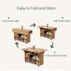 Folding Dining Table Versatile Dinner Table with 2 Tiers of Lockers, 2 Shelves, Movable Kitchen Table Extendable Versatile Table Space Saving Foldable in 3 Forms, for Small Space Dining Room Kitchen ( view 3