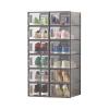 Shoe Boxes 12 Pack Clear Plastic Shoe Box, Stackable and Stable Shoe Storage Boxes, Dust Proof Shoe Organizer Cabinet with Lid, Easy to Assemble (Color : White) view 1