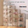 Shoe Boxes 12 Pack Clear Plastic Shoe Box, Stackable and Stable Shoe Storage Boxes, Dust Proof Shoe Organizer Cabinet with Lid, Easy to Assemble (Color : White) view 3
