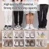 Shoe Boxes 12 Pack Clear Plastic Shoe Box, Stackable and Stable Shoe Storage Boxes, Dust Proof Shoe Organizer Cabinet with Lid, Easy to Assemble (Color : White) view 4