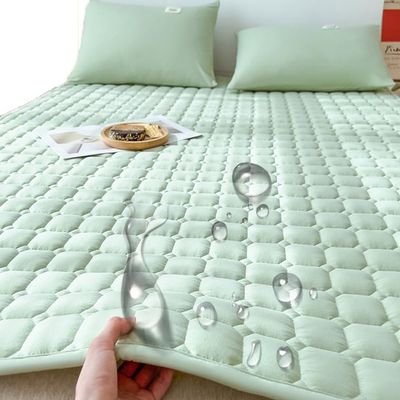 XHHBS Waterproof Mattress Topper Mattress Protector Quilted Bed Topper Soft Texture Mattress Encasement Pad Soft Mattress Pad Cover with Elastic Straps (Color : Green, Size : 90x200cm(35x79inch))