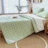 XHHBS Waterproof Mattress Topper Mattress Protector Quilted Bed Topper Soft Texture Mattress Encasement Pad Soft Mattress Pad Cover with Elastic Straps (Color : Green, Size : 90x200cm(35x79inch)) view 2