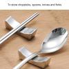 NDNCZDHC 4Pcs Chopstick Rest, Stainless Steel Boat Shape Kitchen Holder for Chopstick, Spoon, Chopstick Rack for Home, Restaurant view 3
