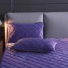 LMXSHJI Fitted Sheet Quilted Layer Crystal Velvet Fabric Mattress Protector Cover Non-Slip Elastic Band Fixation Single Double (Color : Purple, Size : 180x220cm+28cm) view 4