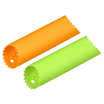 uxcell Garlic Peeler Skin Remover Roller Keeper, Silicone Garlic Peeler Tube Non Slip 5.12inch Long for Useful Kitchen Tools, Orange/Green