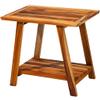 Bme Premium Teak 2-Tier Shower Bench, Space-Saving Multifunctional Wooden Shower Shelf, Easy Install with Anti-Rust Hardware & Adjustable Leveler view 1