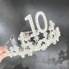 10th Birthday Tiara and Sash for Girls, Silver Butterfly 10 Bday Crystal Rhinestone Crown and Glittered Its My 10th Birthday Sash for Girls 10 years Old Bday Party Decorations view 4