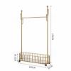 ELZEM Metal Coat Racks, Standing Coat Rack with Storage Basket, Modern Coat Tree with Crossbar and 4 Hooks, Entryway Coat Racks for Handbags, Clothing C,100 view 2