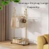 ELZEM Metal Coat Racks, Standing Coat Rack with Storage Basket, Modern Coat Tree with Crossbar and 4 Hooks, Entryway Coat Racks for Handbags, Clothing C,100 view 3