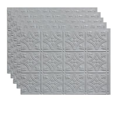 FASDE Traditional Style/Pattern 1 Decorative Vinyl 18in x 24in Backsplash Panel in Cashmere (5 Pack)