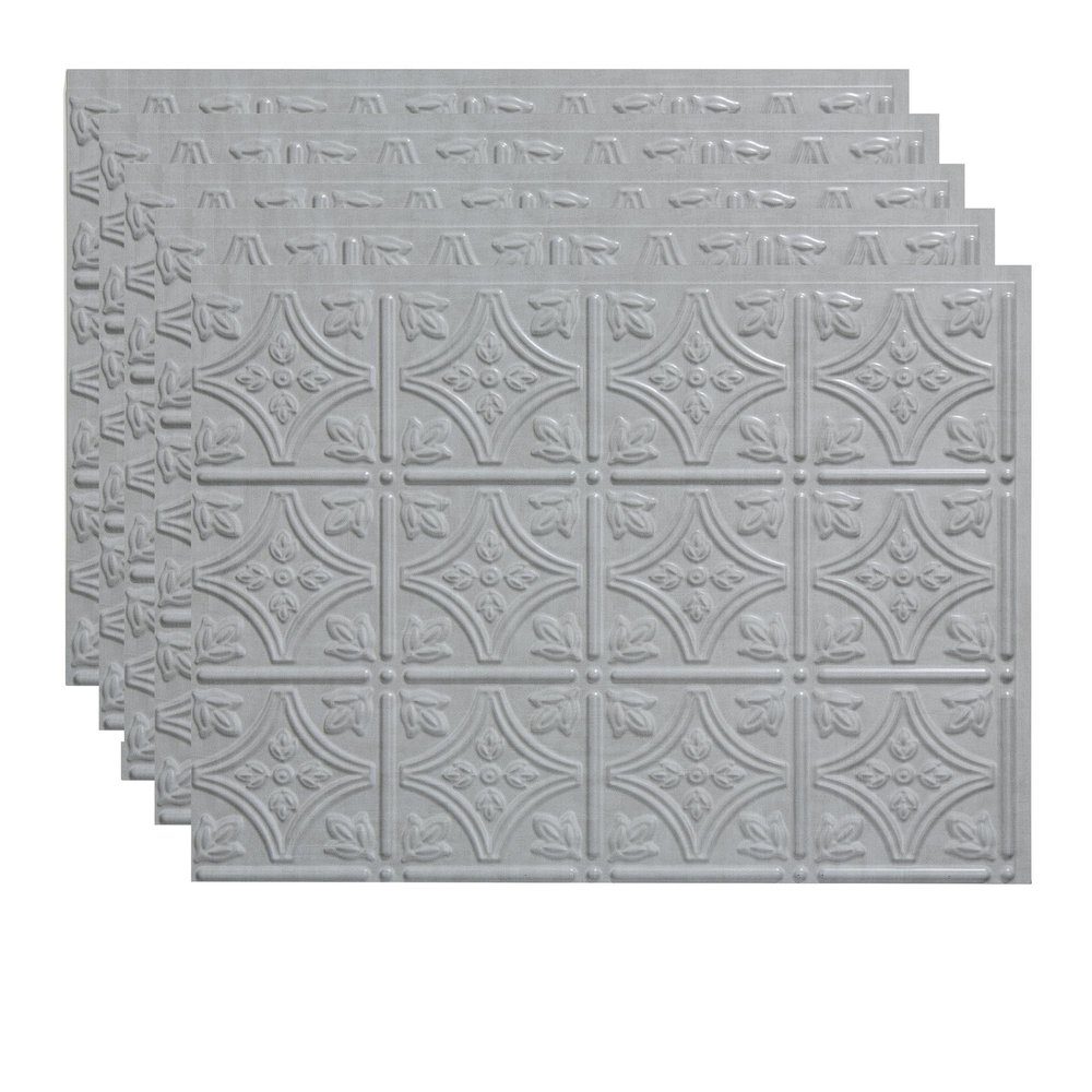 FASDE Traditional Style/Pattern 1 Decorative Vinyl 18in x 24in Backsplash Panel in Cashmere (5 Pack)