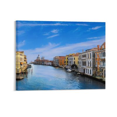 8x10 Canvas Wall Art Venice Architecture Buildings Framed Canvas Prints Modern Decor for Home Bathroom Office Farmhouse Canvas Artwork Poster Housewarming Gift for New Homeowners