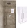 Liquid Soap Dispenser,Wall Mount Shower Liquid Soap Dispenser Three Head Shampoo Dispensers,Shower Soap Dispenser for Hotel, Bathroom,Home(White) view 3
