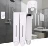 Liquid Soap Dispenser,Wall Mount Shower Liquid Soap Dispenser Three Head Shampoo Dispensers,Shower Soap Dispenser for Hotel, Bathroom,Home(White) view 4