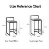 AZMANI Barstool Counter Height with Back and Footrest,Metal Iron Frame Velvet Upholstered Seat for Kitchen Barstools Dining Bar Chairs for Kitchen Island,Black,65cm(25.59in) view 3