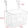 1Pcs Grid Storage Baskets with Hooks over Cabinet Door Organizer Basket Shelves Iron Kitchen Storage Organizer for RV Garage Railing (White) view 3