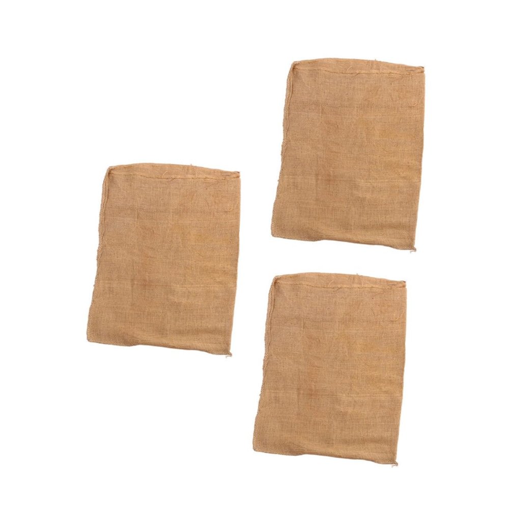 JOINPAYA 3pcs Old Style Linen Storage Bags Breathable Woven Food Sacks for Potatoes Nuts and Vegetables Reusable Flood Control Bags for Home and Garden
