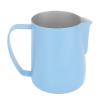 600ml Milk Frothing Pitcher, Stainless Steel Milk Coffee Steaming Pitcher with Point Mouth, Frother Steamer Cup, Multifunction Milk Jug Cup for Coffee Making, Latte Art, Cappuccino(Light Blue) view 1