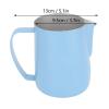 600ml Milk Frothing Pitcher, Stainless Steel Milk Coffee Steaming Pitcher with Point Mouth, Frother Steamer Cup, Multifunction Milk Jug Cup for Coffee Making, Latte Art, Cappuccino(Light Blue) view 2