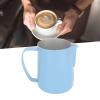 600ml Milk Frothing Pitcher, Stainless Steel Milk Coffee Steaming Pitcher with Point Mouth, Frother Steamer Cup, Multifunction Milk Jug Cup for Coffee Making, Latte Art, Cappuccino(Light Blue) view 3