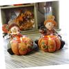 Artibetter Pumpkin Candlesticks Candle Holders Decor Candle Stand Hotel Candlestick Pumpkin Holder Desktop Holder Halloween Resin Vertical Tealight view 2