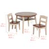 ECR4Kids Hideaway Table and Chair Set, Kids Furniture, Dark Walnut/Antique White, 3-Piece view 2