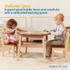 ECR4Kids Hideaway Table and Chair Set, Kids Furniture, Dark Walnut/Antique White, 3-Piece view 3