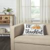 VHC Brands Annie Buffalo Black Check Pumpkin Be Thankful Pillow Gingham Ruffle Cover Rectangle Autumn Fall 14 inches by 22 inches view 2