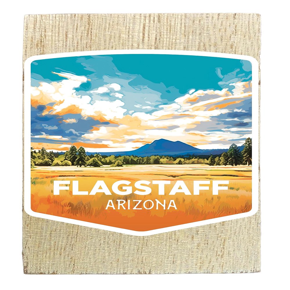 Flagstaff Arizona Design A Souvenir Wooden 2" x 3" Fridge Magnet 4-Pack