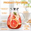 1 Gallon Glass Pitcher with Lid and Handle, Hot & Cold Water Jug, Extra-Wide Mouth Beverage Carafe for Juice, Iced Tea & Drinks view 2