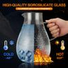 1 Gallon Glass Pitcher with Lid and Handle, Hot & Cold Water Jug, Extra-Wide Mouth Beverage Carafe for Juice, Iced Tea & Drinks view 4