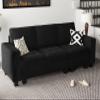 Belffin Velvet Modular Sofa Couch 3 Seater Sofa Couch for Living Room Black view 1