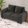 Belffin Velvet Modular Loveseat Sofa Couch 2 Seater Sofa Love Seats for Small Space Grey view 1