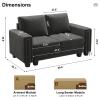 Belffin Velvet Modular Loveseat Sofa Couch 2 Seater Sofa Love Seats for Small Space Grey view 2