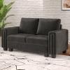 Belffin Velvet Modular Loveseat Sofa Couch 2 Seater Sofa Love Seats for Small Space Grey view 3