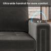 Belffin Velvet Modular Loveseat Sofa Couch 2 Seater Sofa Love Seats for Small Space Grey view 4